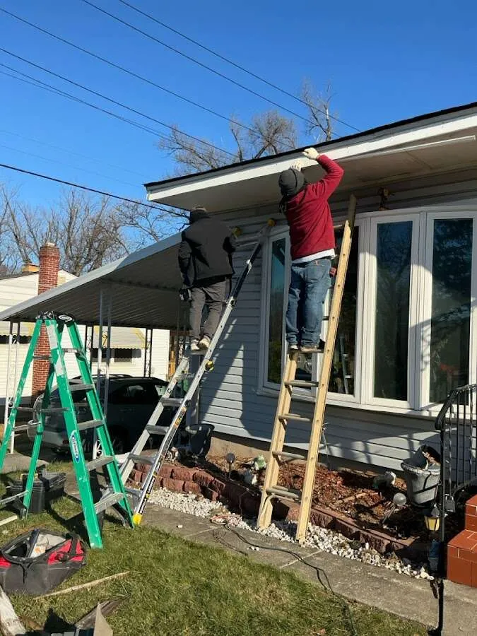 Restoration crew performing exterior repair in West Haverstraw